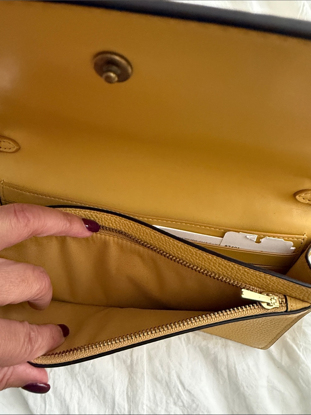 Coach Pebbled Leather Crossbody in Mustard - Picture 4 of 6